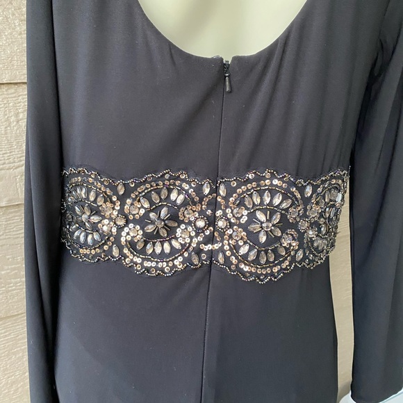 Alex Evenings Elegant Prom Dress Long sleeve Embellished Beaded Sequined - Picture 11 of 15